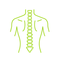 Stylized line art icon, torso twisting and extending, symbolizing posture correction and upper back strength. Focus on a straightened, upright posture. Geometric, modern, functional movement illustration. White background.