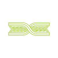 Stylized line art icon, depicting a section of double braided rope. Show a distinct inner braid or core visible within an outer braided sheath, illustrating the 'braid inside another rope braid' concept. Emphasize the intertwining and strength of the construction. Geometric, modern, functional illustration.